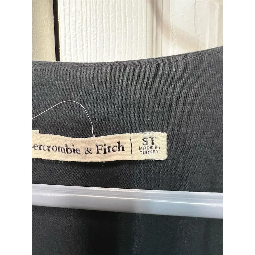 Abercrombie & Fitch Women's Black Tiered Midi Dress Size S Casual